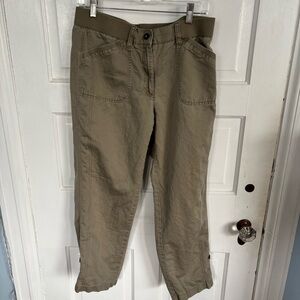 J. Jill Linen Blend Olive Pants